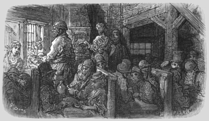 Framed Print : Coffee Shop - Petticoat Lane, 1872. Creator: Gustave Doré Framed Print : Coffee Shop - Petticoat Lane, 1872. Creator: Gustave Doré