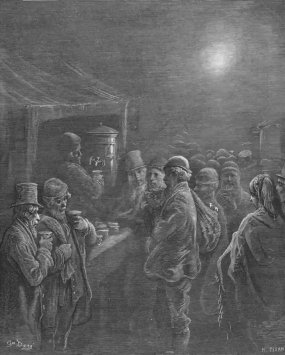 Framed Print : Coffee Stall - Early Morning, 1872. Creator: Gustave Doré Framed Print : Coffee Stall - Early Morning, 1872. Creator: Gustave Doré