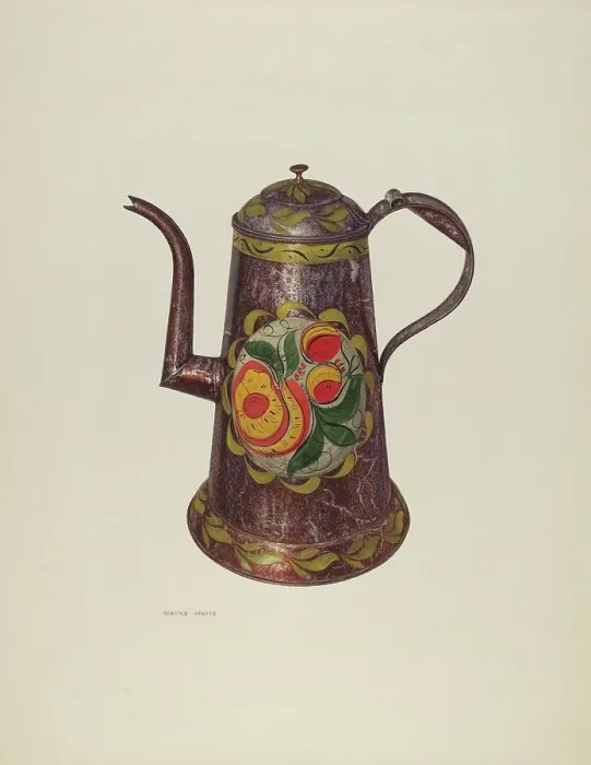 Framed Print : Coffeepot, 1940. Creator: Wayne White Framed Print : Coffeepot, 1940. Creator: Wayne White