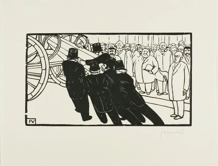 Framed Print : The Coffin Bearers, 1892. Creator: Félix Vallotton