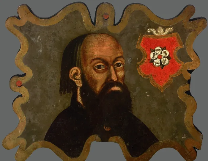 Framed Print : Coffin Portrait of a Man of Poraj Coat of Arms, between 1625-1675. Creator: Unknown Framed Print : Coffin Portrait of a Man of Poraj Coat of Arms, between 1625-1675. Creator: Unknown