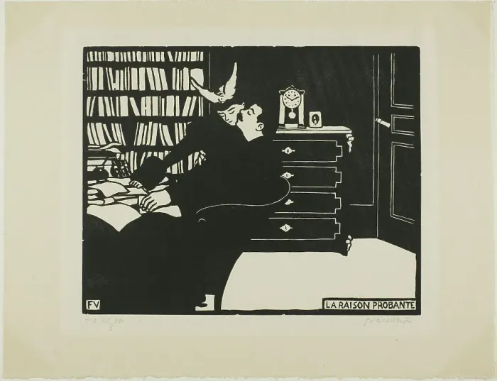Framed Print : The Cogent Reason, plate four from Intimacies, 1898. Creator: Félix Vallotton Framed Print : The Cogent Reason, plate four from Intimacies, 1898. Creator: Félix Vallotton