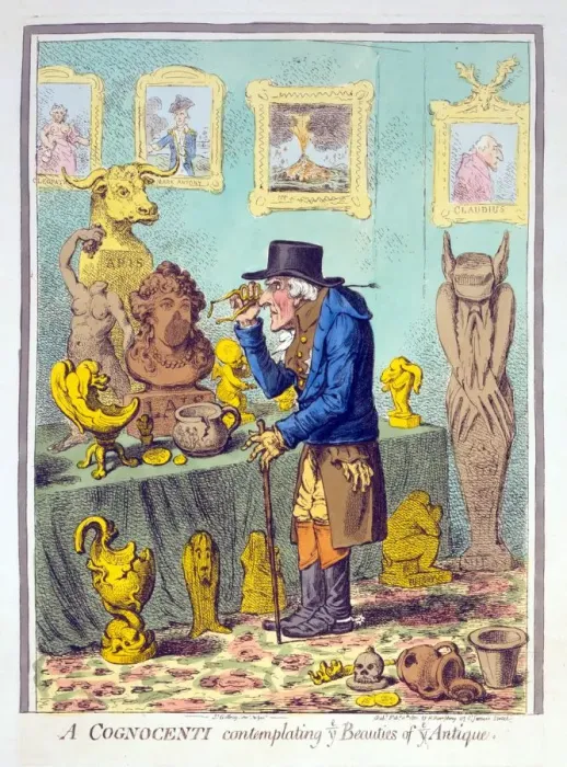 Framed Print : A Cognocenti contemplating ye Beauties of Ye Antique, 1801 Framed Print : A Cognocenti contemplating ye Beauties of Ye Antique, 1801