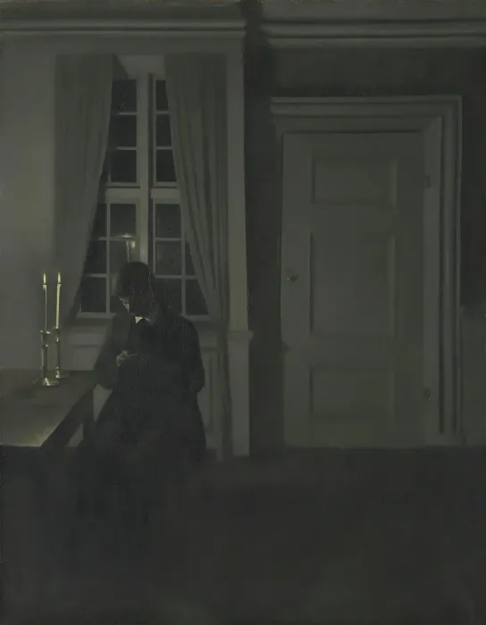 Framed Print : The Coin Collector, 1904. Creator: Vilhelm Hammershoi Framed Print : The Coin Collector, 1904. Creator: Vilhelm Hammershoi