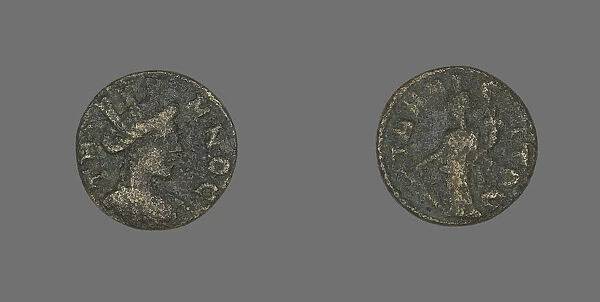 Coin Depicting the Amazon Cyme, 253-268. Creator: Unknown