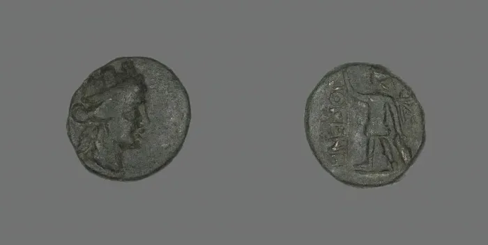Framed Print : Coin Depicting the Amazon Cyme or the Goddess Tyche, 31 BCE-476 CE. Creator: Unknown Framed Print : Coin Depicting the Amazon Cyme or the Goddess Tyche, 31 BCE-476 CE. Creator: Unknown