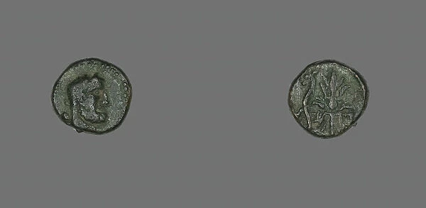 Coin Depicting a Bearded Head, about 300-67 BCE. Creator: Unknown