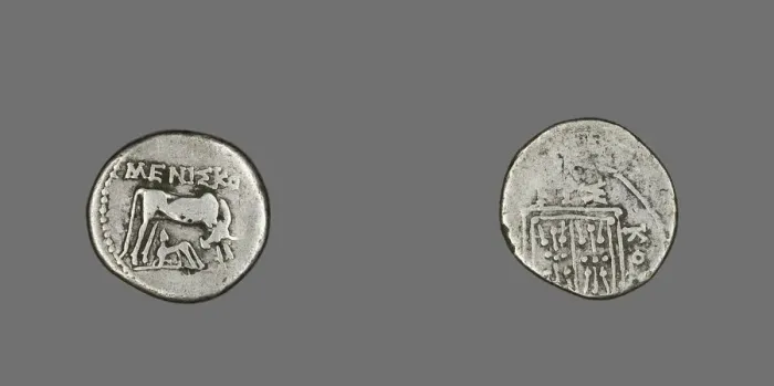 Framed Print : Coin Depicting Cow Suckling Calf, 229-100 BCE. Creator: Unknown Framed Print : Coin Depicting Cow Suckling Calf, 229-100 BCE. Creator: Unknown