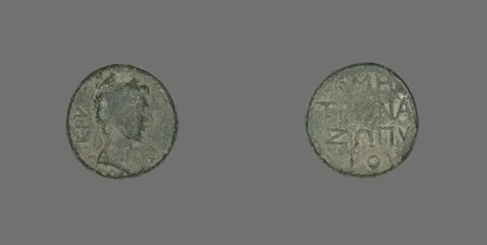 Framed Print : Coin Depicting Emperor Augustus, 27 BCE-14 CE. Creator: Unknown Framed Print : Coin Depicting Emperor Augustus, 27 BCE-14 CE. Creator: Unknown