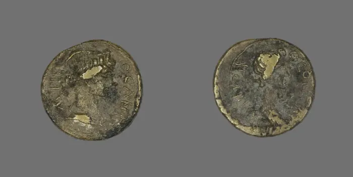 Framed Print : Coin Depicting a Female Bust, 31 BCE-476 CE. Creator: Unknown Framed Print : Coin Depicting a Female Bust, 31 BCE-476 CE. Creator: Unknown