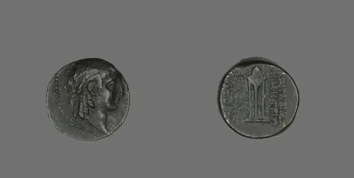Framed Print : Coin Depicting the God Apollo, 146-139 BCE, issued by of Demetrius II. Creator: Unknown Framed Print : Coin Depicting the God Apollo, 146-139 BCE, issued by of Demetrius II. Creator: Unknown