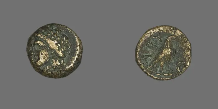 Framed Print : Coin Depicting the God Apollo, 320-200 BCE. Creator: Unknown Framed Print : Coin Depicting the God Apollo, 320-200 BCE. Creator: Unknown