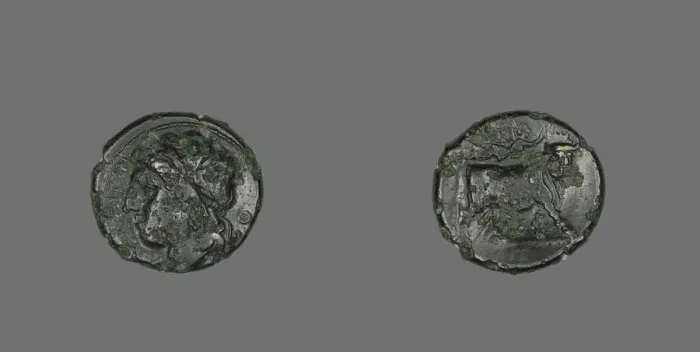 Framed Print : Coin Depicting the God Apollo, about 340-241 BCE. Creator: Unknown Framed Print : Coin Depicting the God Apollo, about 340-241 BCE. Creator: Unknown