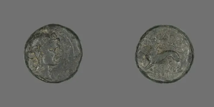 Framed Print : Coin Depicting the God Dionysos, about 133 BCE. Creator: Unknown Framed Print : Coin Depicting the God Dionysos, about 133 BCE. Creator: Unknown