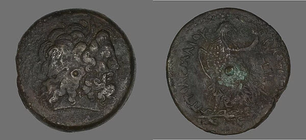 Coin Depicting the God Zeus, 222-204 BCE, issued by Ptolomy IV (?). Creator: Unknown