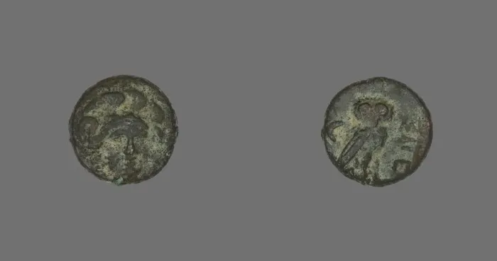 Framed Print : Coin Depicting the Goddess Athena, 4th century BCE. Creator: Unknown Framed Print : Coin Depicting the Goddess Athena, 4th century BCE. Creator: Unknown