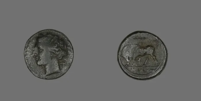 Framed Print : Coin Depicting the Goddess Persephone, 275-216 BCE. Creator: Unknown Framed Print : Coin Depicting the Goddess Persephone, 275-216 BCE. Creator: Unknown