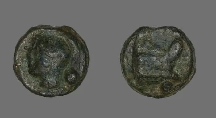 Framed Print : Coin Depicting the Goddess Roma, 225-217 BCE. Creator: Unknown Framed Print : Coin Depicting the Goddess Roma, 225-217 BCE. Creator: Unknown