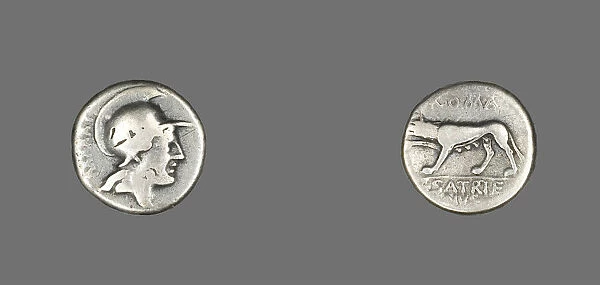 Coin Depicting the Goddess Roma, 77 BCE. Creator: Unknown