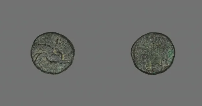 Framed Print : Coin Depicting a Griffin, 300-30 BCE. Creator: Unknown Framed Print : Coin Depicting a Griffin, 300-30 BCE. Creator: Unknown