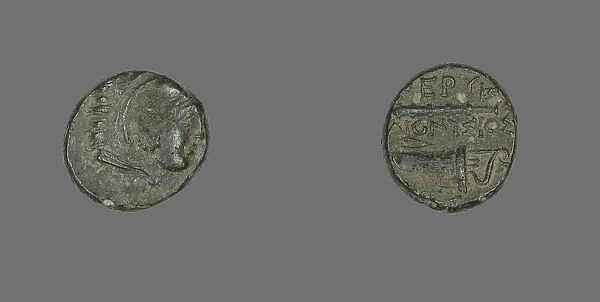Coin Depicting the Hero Herakles, 4th century BCE and later. Creator: Unknown