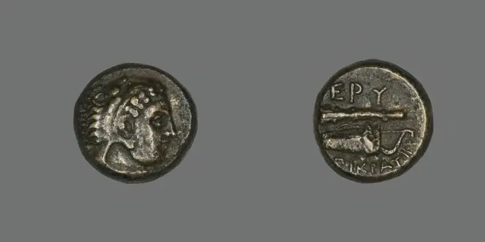 Framed Print : Coin Depicting the Hero Herakles, 4th century BCE and later. Creator: Unknown Framed Print : Coin Depicting the Hero Herakles, 4th century BCE and later. Creator: Unknown