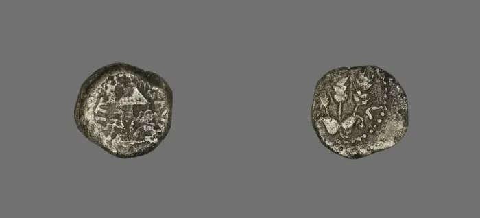 Framed Print : Coin Depicting a Parasol, 42-43, reign of King Herod Agrippa I (37-43). Creator: Unknown Framed Print : Coin Depicting a Parasol, 42-43, reign of King Herod Agrippa I (37-43). Creator: Unknown