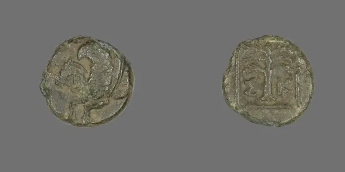 Framed Print : Coin Depicting Pegasus, 4th century BCE. Creator: Unknown