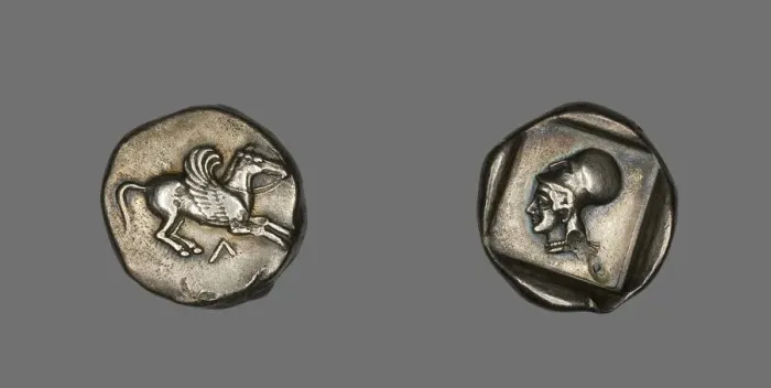 Framed Print : Coin Depicting Pegasus, about 500-450 BCE. Creator: Unknown Framed Print : Coin Depicting Pegasus, about 500-450 BCE. Creator: Unknown