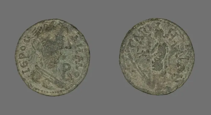 Framed Print : Coin Depicting Populus Romanus, 79-81 or 211-217. Creator: Unknown Framed Print : Coin Depicting Populus Romanus, 79-81 or 211-217. Creator: Unknown