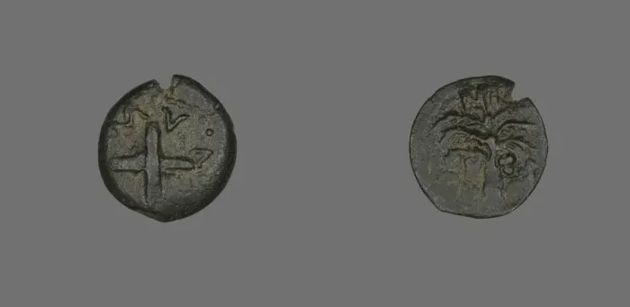 Framed Print : Coin Depicting Shields and Spears, 54 CE, Procurator: Antonius Felix (reign of Claudius) Framed Print : Coin Depicting Shields and Spears, 54 CE, Procurator: Antonius Felix (reign of Claudius)