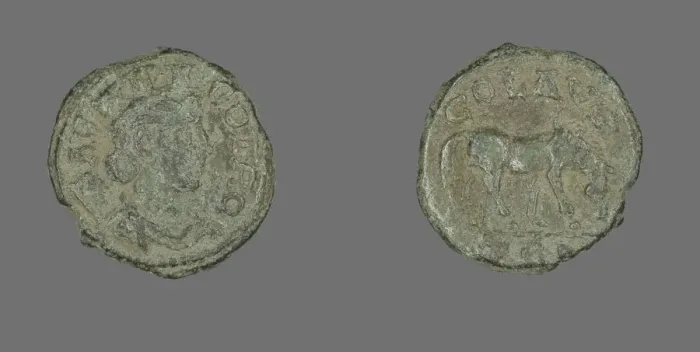 Framed Print : Coin Depicting Tyche, 211-268 CE. Creator: Unknown Framed Print : Coin Depicting Tyche, 211-268 CE. Creator: Unknown