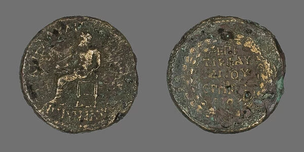Coin Depicting Zeus Akraios, 14-37 CE. Creator: Unknown