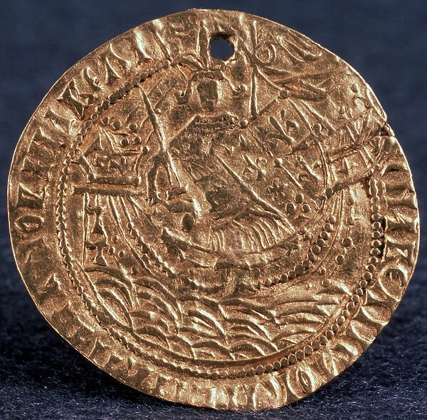 Coin (Korabelnik) of Tsar Ivan III, (Reverse: Ruler on his ship), 1471-1490