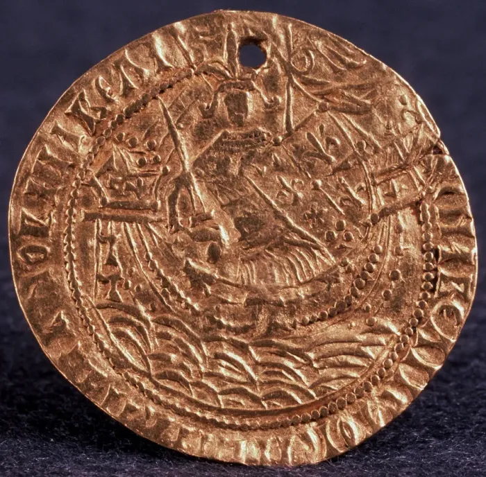 Framed Print : Coin (Korabelnik) of Tsar Ivan III (Reverse: Ruler on his ship), 1471-1490. Artist: Numismatic, Russian coins Framed Print : Coin (Korabelnik) of Tsar Ivan III (Reverse: Ruler on his ship), 1471-1490. Artist: Numismatic, Russian coins