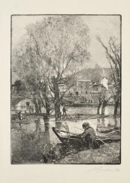 Framed Print : Un coin de lIle de Billancourt. Creator: Auguste Louis Lepere (French, 1849-1918) Framed Print : Un coin de lIle de Billancourt. Creator: Auguste Louis Lepere (French, 1849-1918)
