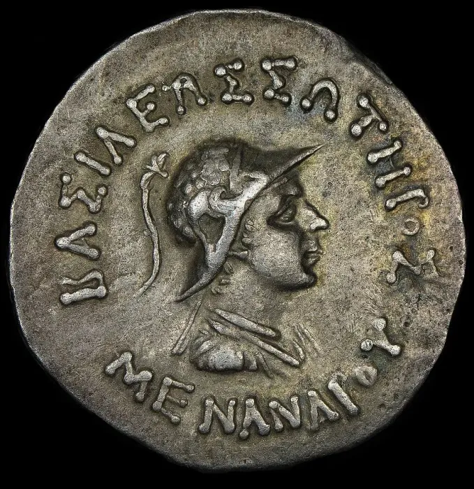 Framed Print : Coin of Menander I, ca 160-130 BC. Creator: Numismatic, Ancient Coins Framed Print : Coin of Menander I, ca 160-130 BC. Creator: Numismatic, Ancient Coins