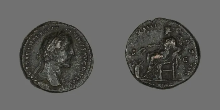 Framed Print : Coin Portraying Emperor Antoninus Pius, 151. Creator: Unknown Framed Print : Coin Portraying Emperor Antoninus Pius, 151. Creator: Unknown