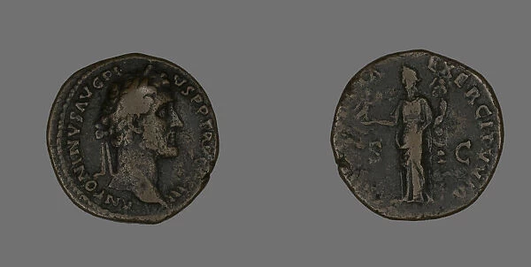 As (Coin) Portraying Emperor Antoninus Pius, 140-144. Creator: Unknown