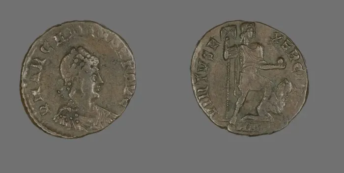Framed Print : Coin Portraying Emperor Arcadius, 383-408 CE. Creator: Unknown Framed Print : Coin Portraying Emperor Arcadius, 383-408 CE. Creator: Unknown