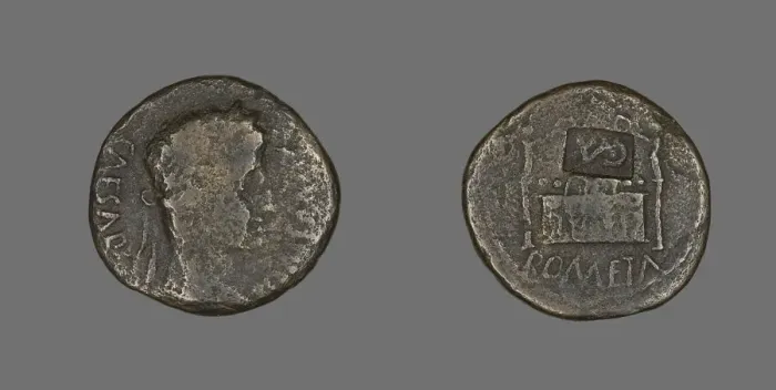 Framed Print : Coin Portraying Emperor Augustus, 27 BCE-14 CE. Creator: Unknown Framed Print : Coin Portraying Emperor Augustus, 27 BCE-14 CE. Creator: Unknown