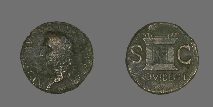 Framed Print : As (Coin) Portraying Emperor Augustus, 22-30. Creator: Unknown Framed Print : As (Coin) Portraying Emperor Augustus, 22-30. Creator: Unknown