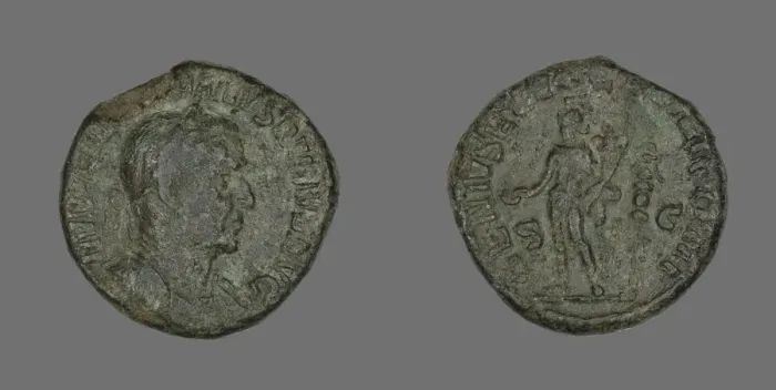Framed Print : Coin Portraying Emperor Aurelian, 270-275. Creator: Unknown Framed Print : Coin Portraying Emperor Aurelian, 270-275. Creator: Unknown