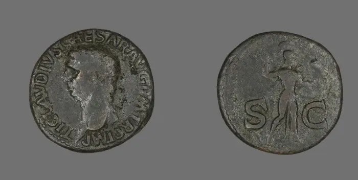 Framed Print : As (Coin) Portraying Emperor Claudius, 41-50. Creator: Unknown Framed Print : As (Coin) Portraying Emperor Claudius, 41-50. Creator: Unknown