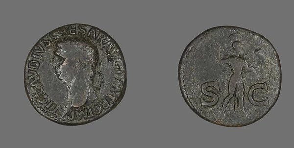 As (Coin) Portraying Emperor Claudius, 41-50. Creator: Unknown