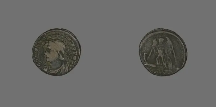 Framed Print : Coin Portraying Emperor Constantine I, about 330. Creator: Unknown Framed Print : Coin Portraying Emperor Constantine I, about 330. Creator: Unknown