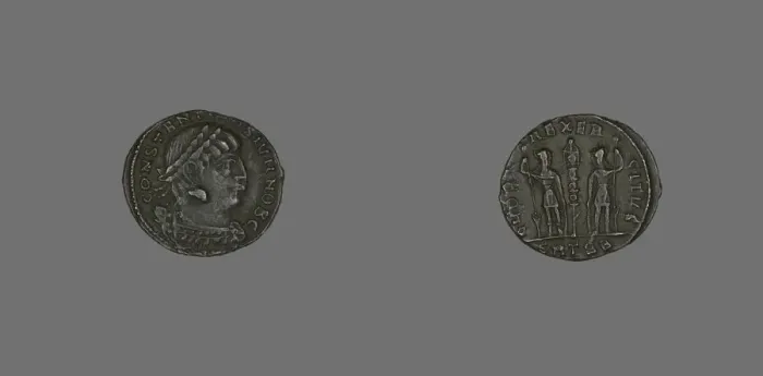 Framed Print : Coin Portraying Emperor Constantine II, 317-337. Creator: Unknown Framed Print : Coin Portraying Emperor Constantine II, 317-337. Creator: Unknown