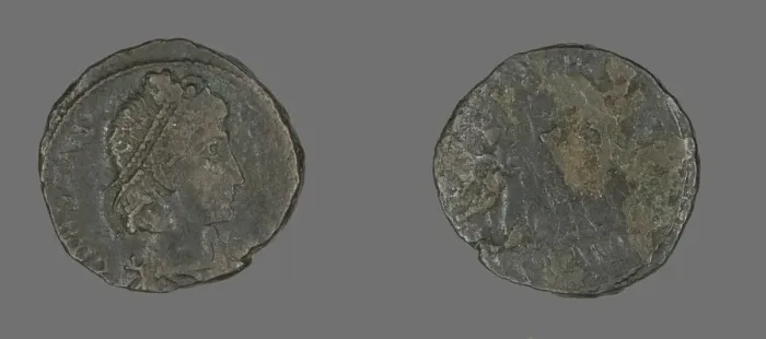 Framed Print : Coin Portraying Emperor Constantius, 250-306. Creator: Unknown