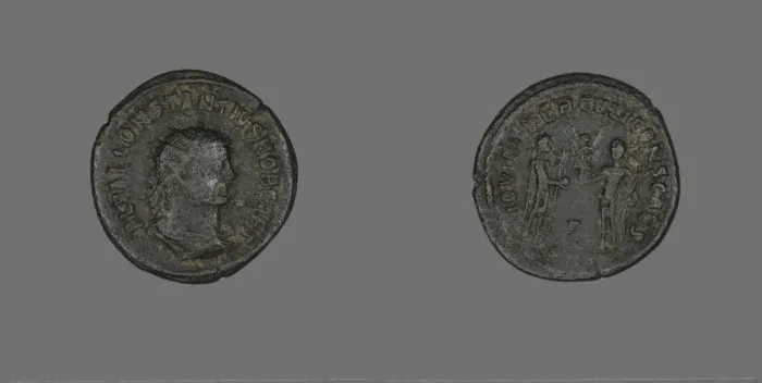 Framed Print : Coin Portraying Emperor Constantius I, 293-305. Creator: Unknown Framed Print : Coin Portraying Emperor Constantius I, 293-305. Creator: Unknown