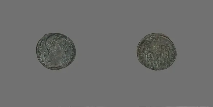 Framed Print : Coin Portraying Emperor Constantius II, 337-361. Creator: Unknown Framed Print : Coin Portraying Emperor Constantius II, 337-361. Creator: Unknown